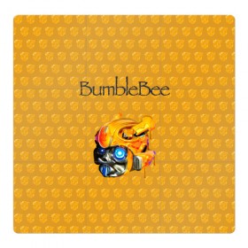 Магнитный плакат 3Х3 с принтом BumbleBee в Санкт-Петербурге, Полимерный материал с магнитным слоем | 9 деталей размером 9*9 см | 2019 | bumble bee | transformers | арт | бамблби | желтая | киборг | классная | мёд | надпись | прикольная | пчела | робот | соты | трансформеры | улей | фильм