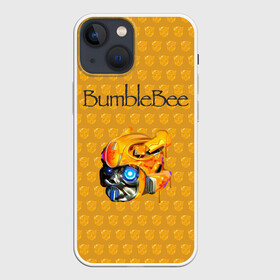 Чехол для iPhone 13 mini с принтом BumbleBee в Санкт-Петербурге,  |  | 2019 | bumble bee | transformers | арт | бамблби | желтая | киборг | классная | мёд | надпись | прикольная | пчела | робот | соты | трансформеры | улей | фильм