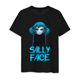 Мужская футболка хлопок с принтом Sally Face (ХЛОПОК) в Санкт-Петербурге, 100% хлопок | прямой крой, круглый вырез горловины, длина до линии бедер, слегка спущенное плечо. | 