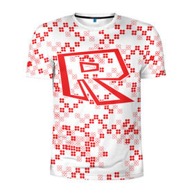 Мужская футболка 3D спортивная с принтом Roblox в Санкт-Петербурге, 100% полиэстер с улучшенными характеристиками | приталенный силуэт, круглая горловина, широкие плечи, сужается к линии бедра | dynablocks | roblox | robux | белый | блоки | вселенная | герои | красный | кубики | роблокс | симулятор