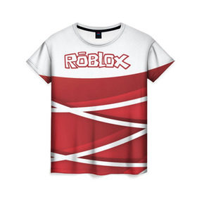 Женская футболка 3D с принтом Роблокс в Санкт-Петербурге, 100% полиэфир ( синтетическое хлопкоподобное полотно) | прямой крой, круглый вырез горловины, длина до линии бедер | dynablocks | roblox | robux | белый | блоки | вселенная | герои | красный | кубики | роблокс | симулятор