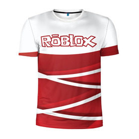 Мужская футболка 3D спортивная с принтом Роблокс в Санкт-Петербурге, 100% полиэстер с улучшенными характеристиками | приталенный силуэт, круглая горловина, широкие плечи, сужается к линии бедра | dynablocks | roblox | robux | белый | блоки | вселенная | герои | красный | кубики | роблокс | симулятор