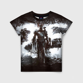 Детская футболка 3D с принтом Doom Eternal в Санкт-Петербурге, 100% гипоаллергенный полиэфир | прямой крой, круглый вырез горловины, длина до линии бедер, чуть спущенное плечо, ткань немного тянется | doom | земля | игра | космос | марс | фантастика | шутер