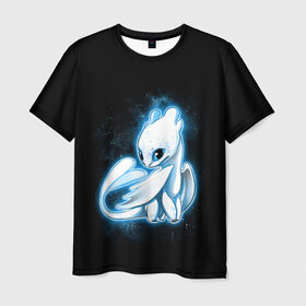 Мужская футболка 3D с принтом Фурия в Санкт-Петербурге, 100% полиэфир | прямой крой, круглый вырез горловины, длина до линии бедер | berk | dragon | fury | how | island | light | night | to | toothless | train | your | беззубик | дневная | дракона | как | ночная | олух | остров | приручить | фурия