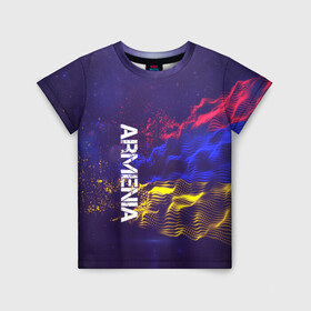 Детская футболка 3D с принтом Armenia(Армения) в Санкт-Петербурге, 100% гипоаллергенный полиэфир | прямой крой, круглый вырез горловины, длина до линии бедер, чуть спущенное плечо, ткань немного тянется | armenia | flag | urban | армения | город | мир | путешествие | символика | страны | флаг | флаги