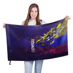 Флаг 3D с принтом Ecuado(Эквадор) в Санкт-Петербурге, 100% полиэстер | плотность ткани — 95 г/м2, размер — 67 х 109 см. Принт наносится с одной стороны | ecuado | flag | urban | город | мир | путешествие | символика | страны | флаг | флаги | эквадор