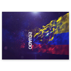 Поздравительная открытка с принтом Ecuado(Эквадор) в Санкт-Петербурге, 100% бумага | плотность бумаги 280 г/м2, матовая, на обратной стороне линовка и место для марки
 | ecuado | flag | urban | город | мир | путешествие | символика | страны | флаг | флаги | эквадор