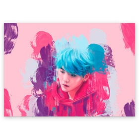 Поздравительная открытка с принтом BTS (Colors) в Санкт-Петербурге, 100% бумага | плотность бумаги 280 г/м2, матовая, на обратной стороне линовка и место для марки
 | Тематика изображения на принте: bangtan | bangtan boys | boys | bts | color | japan | kim | rap | бтс | ким | корея | песня