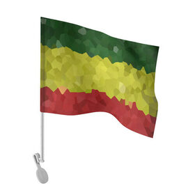 Флаг для автомобиля с принтом Эфиопия в Санкт-Петербурге, 100% полиэстер | Размер: 30*21 см | 420 | 4:20 | боб марли | раста | растаман | эвиопия