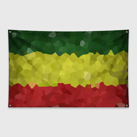 Флаг-баннер с принтом Эфиопия в Санкт-Петербурге, 100% полиэстер | размер 67 х 109 см, плотность ткани — 95 г/м2; по краям флага есть четыре люверса для крепления | 420 | 4:20 | боб марли | раста | растаман | эвиопия