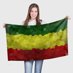 Флаг 3D с принтом Эфиопия в Санкт-Петербурге, 100% полиэстер | плотность ткани — 95 г/м2, размер — 67 х 109 см. Принт наносится с одной стороны | 420 | 4:20 | боб марли | раста | растаман | эвиопия