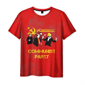 Мужская футболка 3D с принтом Communist party в Санкт-Петербурге, 100% полиэфир | прямой крой, круглый вырез горловины, длина до линии бедер | вечеринка | звезда | кастро | коммунизм | коммунист | коммунистическая | ленин | мао | маркс | молот | партия | рауль | серп | сталин | тусовка | ульянов | фидель | цзиньпин | цзэдун | энгельс
