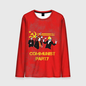 Мужской лонгслив 3D с принтом Communist party в Санкт-Петербурге, 100% полиэстер | длинные рукава, круглый вырез горловины, полуприлегающий силуэт | вечеринка | звезда | кастро | коммунизм | коммунист | коммунистическая | ленин | мао | маркс | молот | партия | рауль | серп | сталин | тусовка | ульянов | фидель | цзиньпин | цзэдун | энгельс
