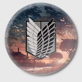 Значок с принтом Атака Титанов в Санкт-Петербурге,  металл | круглая форма, металлическая застежка в виде булавки | 