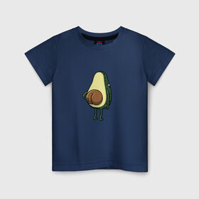 Детская футболка хлопок с принтом Авокадо в Санкт-Петербурге, 100% хлопок | круглый вырез горловины, полуприлегающий силуэт, длина до линии бедер | Тематика изображения на принте: косточка | овощ | попка | фрукт