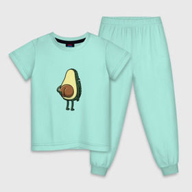 Детская пижама хлопок с принтом Авокадо в Санкт-Петербурге, 100% хлопок |  брюки и футболка прямого кроя, без карманов, на брюках мягкая резинка на поясе и по низу штанин
 | Тематика изображения на принте: косточка | овощ | попка | фрукт