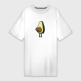 Платье-футболка хлопок с принтом Авокадо в Санкт-Петербурге,  |  | косточка | овощ | попка | фрукт