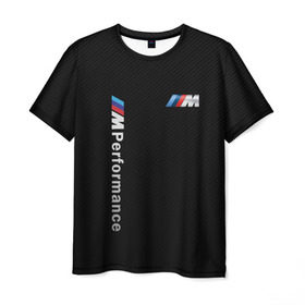 Мужская футболка 3D с принтом BMW M PERFORMANCE в Санкт-Петербурге, 100% полиэфир | прямой крой, круглый вырез горловины, длина до линии бедер | auto | bmw | bmw performance | carbon | motorsport | sport | texture | авто | автомобиль | автомобильные | бмв | бренд | карбон | марка | машины | моторспорт | спорт | текстура