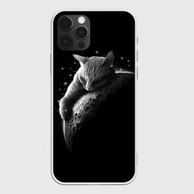 Чехол для iPhone 12 Pro Max с принтом Спящий Кот на Луне в Санкт-Петербурге, Силикон |  | Тематика изображения на принте: вселенная | звезды | космос | котейка | котенок | котэ | котя | лапочка | луна | милый | мимими | ночь | прелесть | сон | спутник