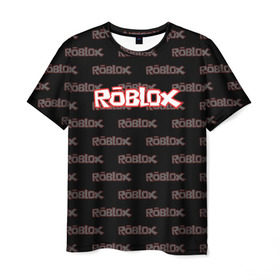 Мужская футболка 3D с принтом Roblox в Санкт-Петербурге, 100% полиэфир | прямой крой, круглый вырез горловины, длина до линии бедер | Тематика изображения на принте: game | gamer | roblox | игры | логотип | роблокс