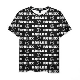 Мужская футболка 3D с принтом ROBLOX в Санкт-Петербурге, 100% полиэфир | прямой крой, круглый вырез горловины, длина до линии бедер | Тематика изображения на принте: game | gamer | logo | roblox | игры | логотип | роблокс