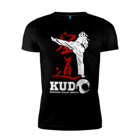 Мужская футболка премиум с принтом Kudo в Санкт-Петербурге, 92% хлопок, 8% лайкра | приталенный силуэт, круглый вырез ворота, длина до линии бедра, короткий рукав | борьба | единоборства | кудо | спорт