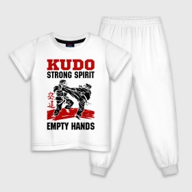 Детская пижама хлопок с принтом Kudo в Санкт-Петербурге, 100% хлопок |  брюки и футболка прямого кроя, без карманов, на брюках мягкая резинка на поясе и по низу штанин
 | Тематика изображения на принте: борьба | единоборства | спорт