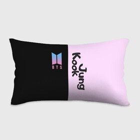 Подушка 3D антистресс с принтом BTS Jung Kook в Санкт-Петербурге, наволочка — 100% полиэстер, наполнитель — вспененный полистирол | состоит из подушки и наволочки на молнии | bts | jung kook | бтс | группа | корейская | музыка | розовый | цветы | черный