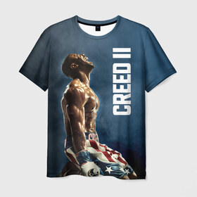 Мужская футболка 3D с принтом Creed 2 в Санкт-Петербурге, 100% полиэфир | прямой крой, круглый вырез горловины, длина до линии бедер | creed | jordan | lundgren | stallone | бальбоа | бокс | джордан | крид | лундгрен | ринг | рокки | сильвестр | сталлоне