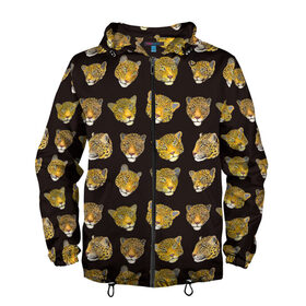Мужская ветровка 3D с принтом Леопарды в Санкт-Петербурге, 100% полиэстер | подол и капюшон оформлены резинкой с фиксаторами, два кармана без застежек по бокам, один потайной карман на груди | Тематика изображения на принте: animal | big | cat | cats | leopard | nature | pattern | predator | wild | дикий | животное | кошка | кошки | леопард | леопарды | паттерн | природа | узор | хищник | хищники