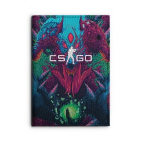 Обложка для автодокументов с принтом CS-GO Hyper Beast в Санкт-Петербурге, натуральная кожа |  размер 19,9*13 см; внутри 4 больших “конверта” для документов и один маленький отдел — туда идеально встанут права | Тематика изображения на принте: 2019 | computer game | counter strike | cs | cs go | csgo | dota | dota2 | game | howl | hyperbeast | warning | автомат | вой | го | игрок | компьютерная игра | контр страйк | контра | кс | оружие | турнир