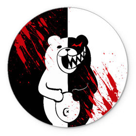 Коврик круглый с принтом MONOKUMA в Санкт-Петербурге, резина и полиэстер | круглая форма, изображение наносится на всю лицевую часть | ahegao | anime | bear | blood | danganronpa | derector | despair | girls | happy | havoc | manga | monokuma | panda | red | robot | trigger | ultra | аниме | ахегао | директор | кровь | манга | медведь | монокума | панда | робот