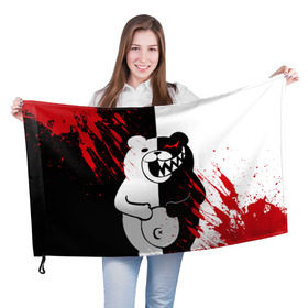 Флаг 3D с принтом MONOKUMA в Санкт-Петербурге, 100% полиэстер | плотность ткани — 95 г/м2, размер — 67 х 109 см. Принт наносится с одной стороны | ahegao | anime | bear | blood | danganronpa | derector | despair | girls | happy | havoc | manga | monokuma | panda | red | robot | trigger | ultra | аниме | ахегао | директор | кровь | манга | медведь | монокума | панда | робот