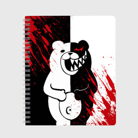 Тетрадь с принтом MONOKUMA в Санкт-Петербурге, 100% бумага | 48 листов, плотность листов — 60 г/м2, плотность картонной обложки — 250 г/м2. Листы скреплены сбоку удобной пружинной спиралью. Уголки страниц и обложки скругленные. Цвет линий — светло-серый
 | Тематика изображения на принте: ahegao | anime | bear | blood | danganronpa | derector | despair | girls | happy | havoc | manga | monokuma | panda | red | robot | trigger | ultra | аниме | ахегао | директор | кровь | манга | медведь | монокума | панда | робот