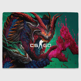 Плед 3D с принтом CS GO  hyper beast skin в Санкт-Петербурге, 100% полиэстер | закругленные углы, все края обработаны. Ткань не мнется и не растягивается | beast | counterstike | csgo | hyper | hyperbeast | m4a1s | steam | винтовка | контра | кс | ксго | шмотки