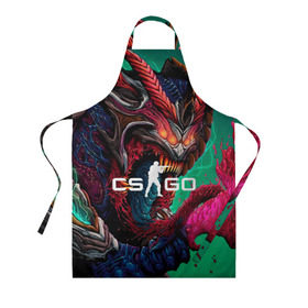 Фартук 3D с принтом CS GO  hyper beast skin в Санкт-Петербурге, 100% полиэстер | общий размер — 65 х 85 см, ширина нагрудника — 26 см, горловина — 53 см, длина завязок — 54 см, общий обхват в поясе — 173 см. Принт на завязках и на горловине наносится с двух сторон, на основной части фартука — только с внешней стороны | beast | counterstike | csgo | hyper | hyperbeast | m4a1s | steam | винтовка | контра | кс | ксго | шмотки