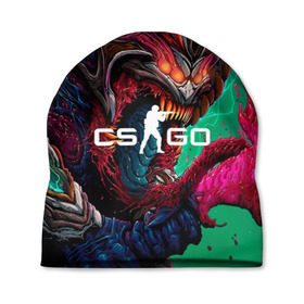 Шапка 3D с принтом CS GO hyper beast skin в Санкт-Петербурге, 100% полиэстер | универсальный размер, печать по всей поверхности изделия | beast | counterstike | csgo | hyper | hyperbeast | m4a1s | steam | винтовка | контра | кс | ксго | шмотки