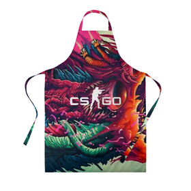 Фартук 3D с принтом CS GO  hyper beast skin в Санкт-Петербурге, 100% полиэстер | общий размер — 65 х 85 см, ширина нагрудника — 26 см, горловина — 53 см, длина завязок — 54 см, общий обхват в поясе — 173 см. Принт на завязках и на горловине наносится с двух сторон, на основной части фартука — только с внешней стороны | beast | counterstike | csgo | hyper | hyperbeast | m4a1s | steam | винтовка | контра | кс | ксго | шмотки