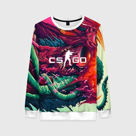 Женский свитшот 3D с принтом CS GO hyper beast skin в Санкт-Петербурге, 100% полиэстер с мягким внутренним слоем | круглый вырез горловины, мягкая резинка на манжетах и поясе, свободная посадка по фигуре | beast | counterstike | csgo | hyper | hyperbeast | m4a1s | steam | винтовка | контра | кс | ксго | шмотки