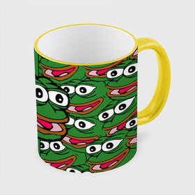 Кружка 3D с принтом Good / Sad frog в Санкт-Петербурге, керамика | ёмкость 330 мл | Тематика изображения на принте: bad | dab | frog | good | kek | pepe | sad | кек | лягушка | мем | мемы | пепе | со смыслом | фрог