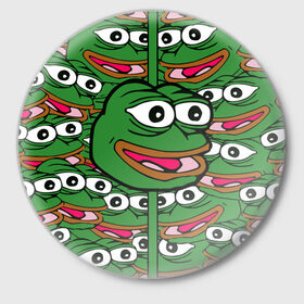 Значок с принтом Good / Sad frog в Санкт-Петербурге,  металл | круглая форма, металлическая застежка в виде булавки | Тематика изображения на принте: bad | dab | frog | good | kek | pepe | sad | кек | лягушка | мем | мемы | пепе | со смыслом | фрог