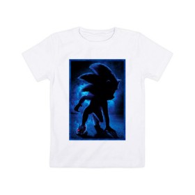 Детская футболка хлопок с принтом Sonic в Санкт-Петербурге, 100% хлопок | круглый вырез горловины, полуприлегающий силуэт, длина до линии бедер | hedgehog | sonic | еж | ежик | игра | соник