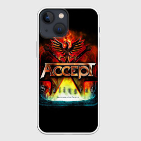 Чехол для iPhone 13 mini с принтом Accept в Санкт-Петербурге,  |  | Тематика изображения на принте: accept | heavy metal | power metal | группы | метал | музыка | пауэр метал | рок | хэви метал