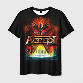 Мужская футболка 3D с принтом Accept в Санкт-Петербурге, 100% полиэфир | прямой крой, круглый вырез горловины, длина до линии бедер | accept | heavy metal | power metal | группы | метал | музыка | пауэр метал | рок | хэви метал