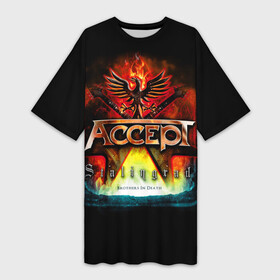 Платье-футболка 3D с принтом Accept в Санкт-Петербурге,  |  | Тематика изображения на принте: accept | heavy metal | power metal | группы | метал | музыка | пауэр метал | рок | хэви метал