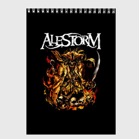Скетчбук с принтом Alestorm в Санкт-Петербурге, 100% бумага
 | 48 листов, плотность листов — 100 г/м2, плотность картонной обложки — 250 г/м2. Листы скреплены сверху удобной пружинной спиралью | alestorm | metal | группы | метал | музыка | пауэр метал | рок | фолк метал | хэви метал