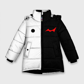 Зимняя куртка для девочек 3D с принтом MONOKUMA Eyes в Санкт-Петербурге, ткань верха — 100% полиэстер; подклад — 100% полиэстер, утеплитель — 100% полиэстер. | длина ниже бедра, удлиненная спинка, воротник стойка и отстегивающийся капюшон. Есть боковые карманы с листочкой на кнопках, утяжки по низу изделия и внутренний карман на молнии. 

Предусмотрены светоотражающий принт на спинке, радужный светоотражающий элемент на пуллере молнии и на резинке для утяжки. | ahegao | anime | bear | blood | danganronpa | derector | despair | girls | happy | havoc | manga | monokuma | panda | red | robot | trigger | ultra | аниме | ахегао | директор | кровь | манга | медведь | монокума | панда | робот