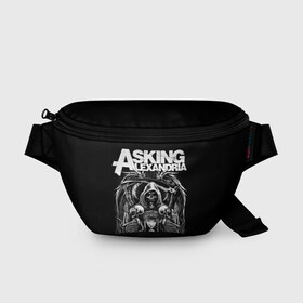 Поясная сумка 3D с принтом Asking Alexandria в Санкт-Петербурге, 100% полиэстер | плотная ткань, ремень с регулируемой длиной, внутри несколько карманов для мелочей, основное отделение и карман с обратной стороны сумки застегиваются на молнию | asking alexandria | аскинг александриа | группы | метал | музыка | рок | хэви метал | электроникор