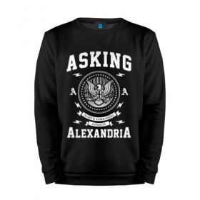 Мужской свитшот хлопок с принтом Asking Alexandria в Санкт-Петербурге, 100% хлопок |  | asking alexandria | аскинг александриа | группы | метал | музыка | рок | хэви метал | электроникор