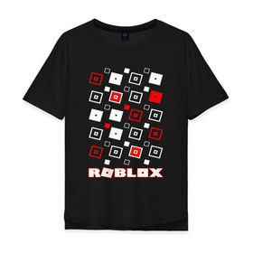 Мужская футболка хлопок Oversize с принтом ROBLOX в Санкт-Петербурге, 100% хлопок | свободный крой, круглый ворот, “спинка” длиннее передней части | game | gamer | logo | roblox | игры | логотип | роблокс